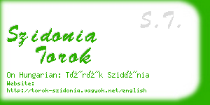 szidonia torok business card